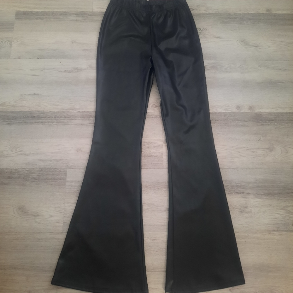 Boohoo Faux Leather Flare Pants